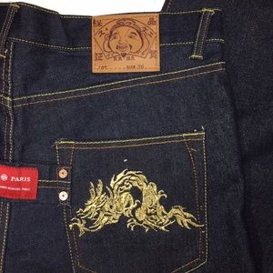 Evisu Indigo Jeans Paris Japan Mens Jeans Dragon